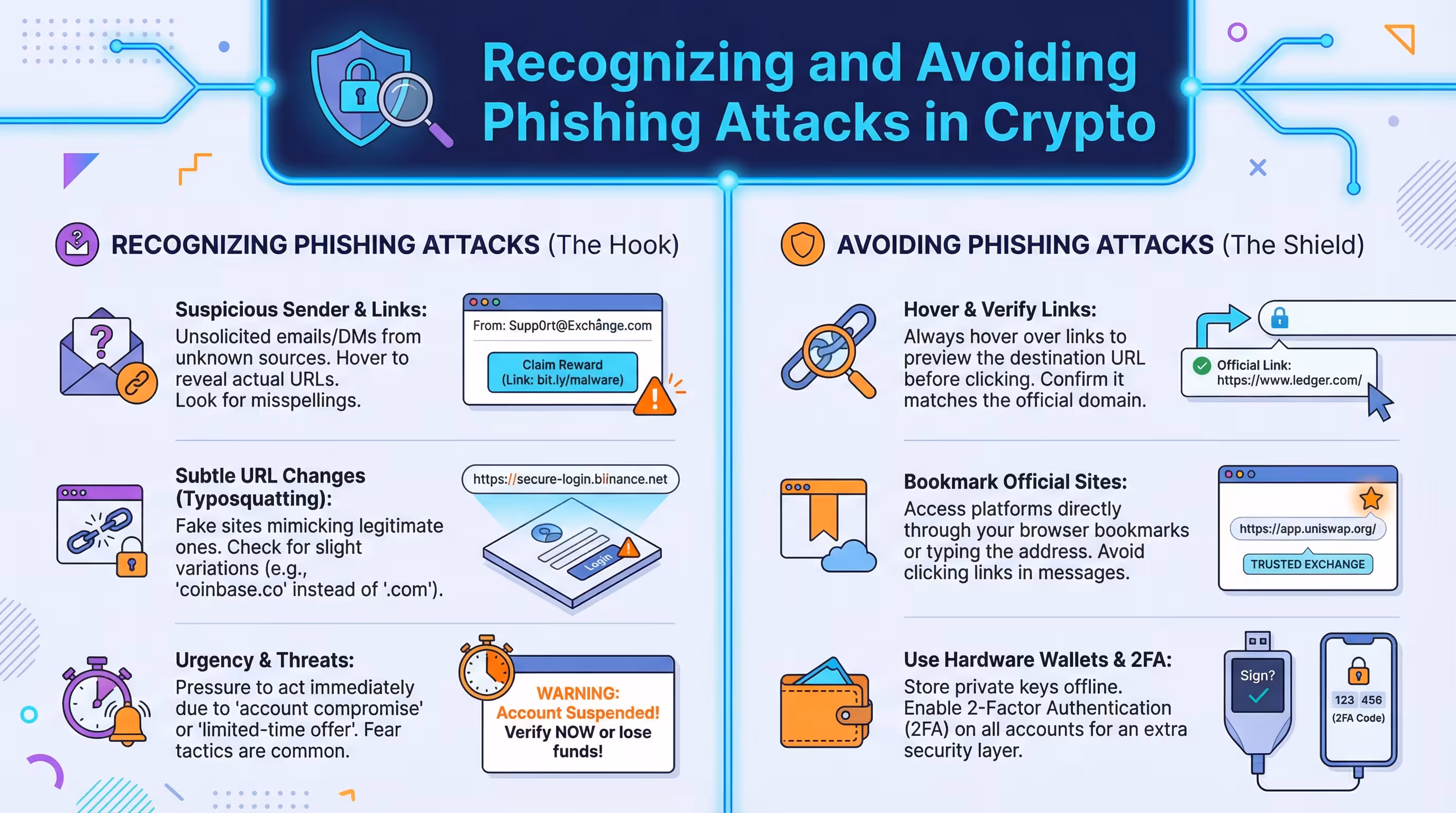Infographic guide to recognizing and avoiding crypto phishing attacks